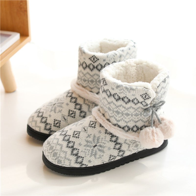 Autumn And Winter Home Shoes Indoor Warm Cotton Boots - Shoes -  Trend Goods