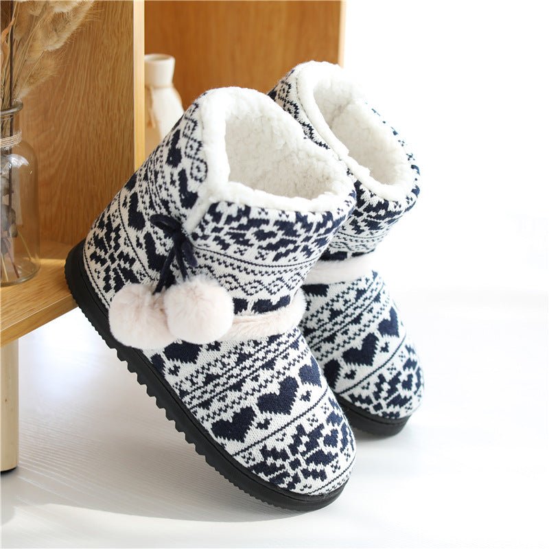 Autumn And Winter Home Shoes Indoor Warm Cotton Boots - Shoes -  Trend Goods