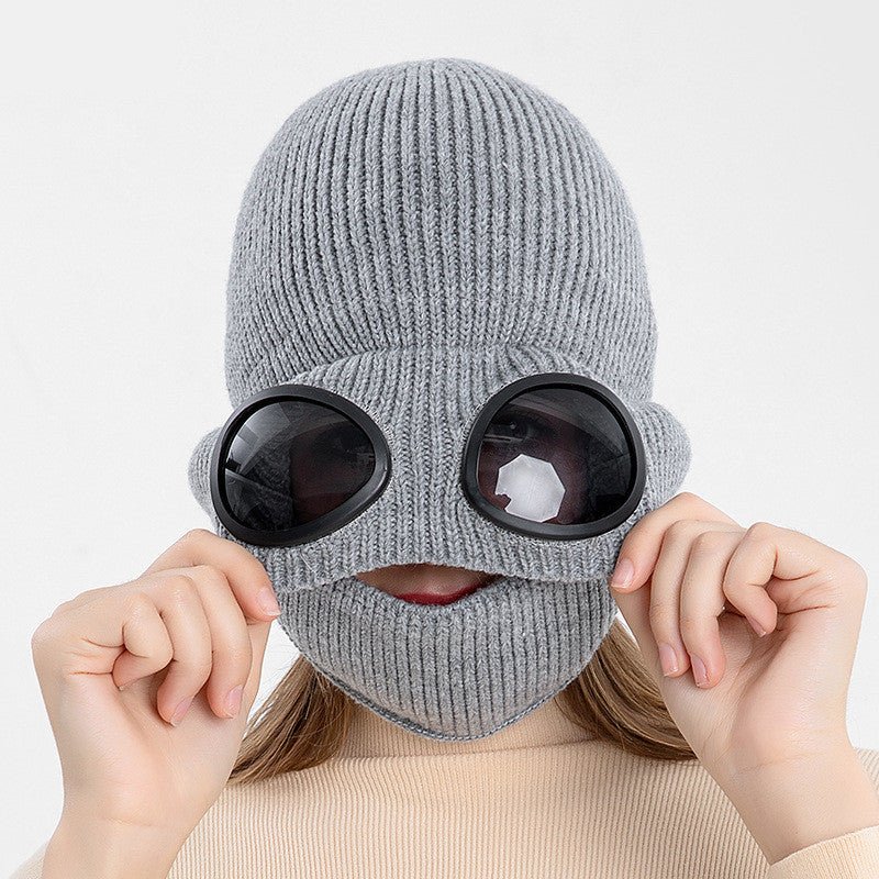 Aviator Glasses Ear With Velvet Warm Wool Hat - Wool Hats -  Trend Goods