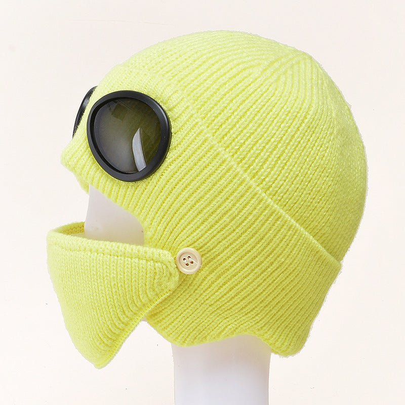 Aviator Glasses Ear With Velvet Warm Wool Hat - Wool Hats -  Trend Goods