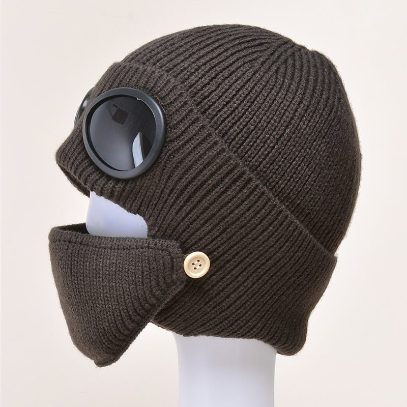 Aviator Glasses Ear With Velvet Warm Wool Hat - Wool Hats -  Trend Goods