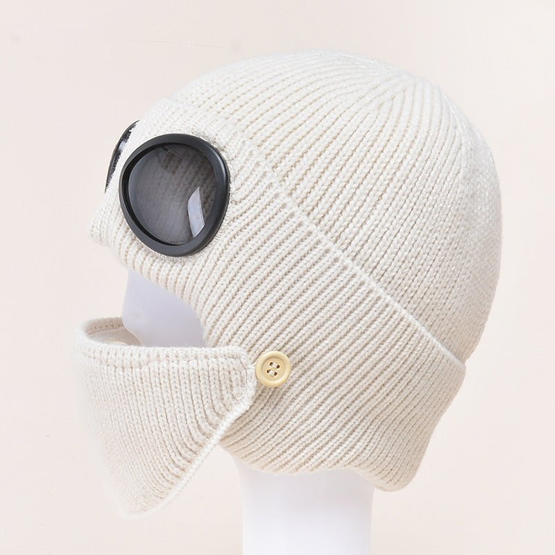Aviator Glasses Ear With Velvet Warm Wool Hat - Wool Hats -  Trend Goods