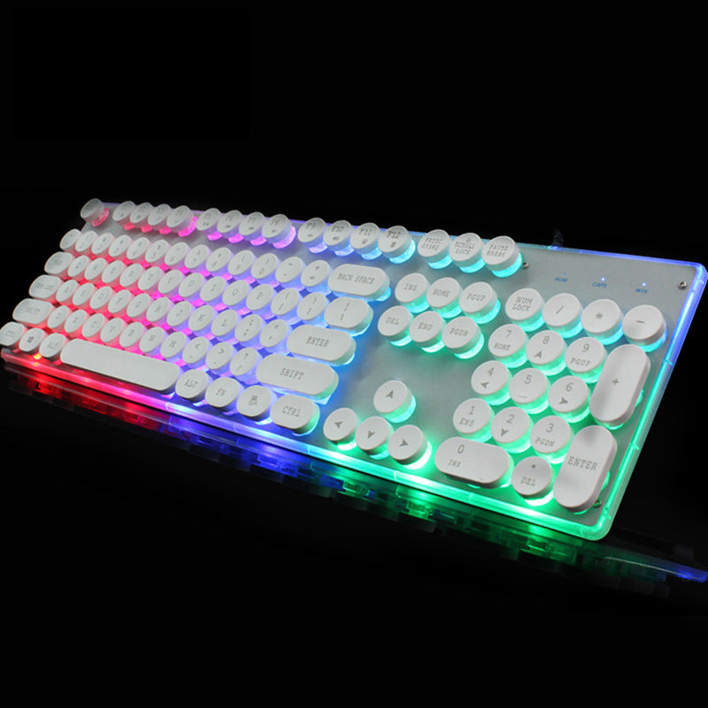 Colorful Crystal Luminous Wired Keyboard Mouse Set - Keyboard Mouse Set -  Trend Goods