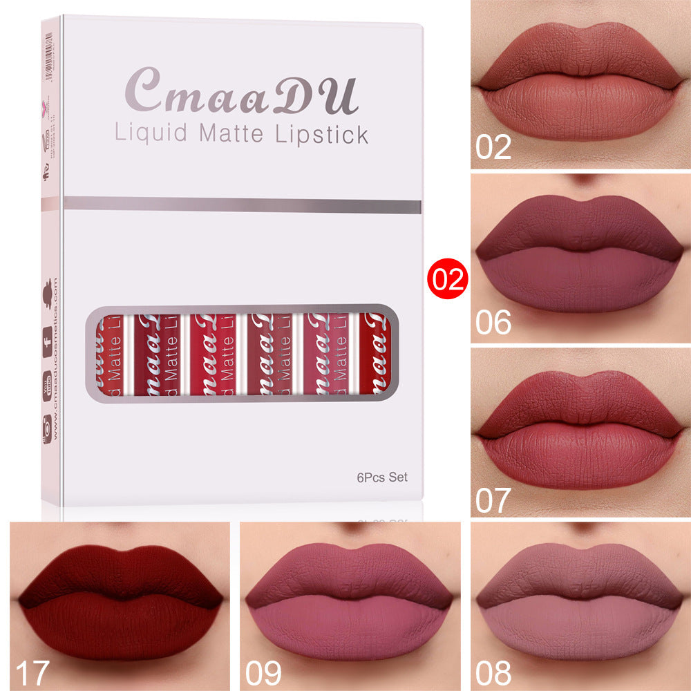 6 Boxes Of Matte Non-stick Cup Waterproof Lipstick Long Lasting Lip Gloss - Lipsticks -  Trend Goods