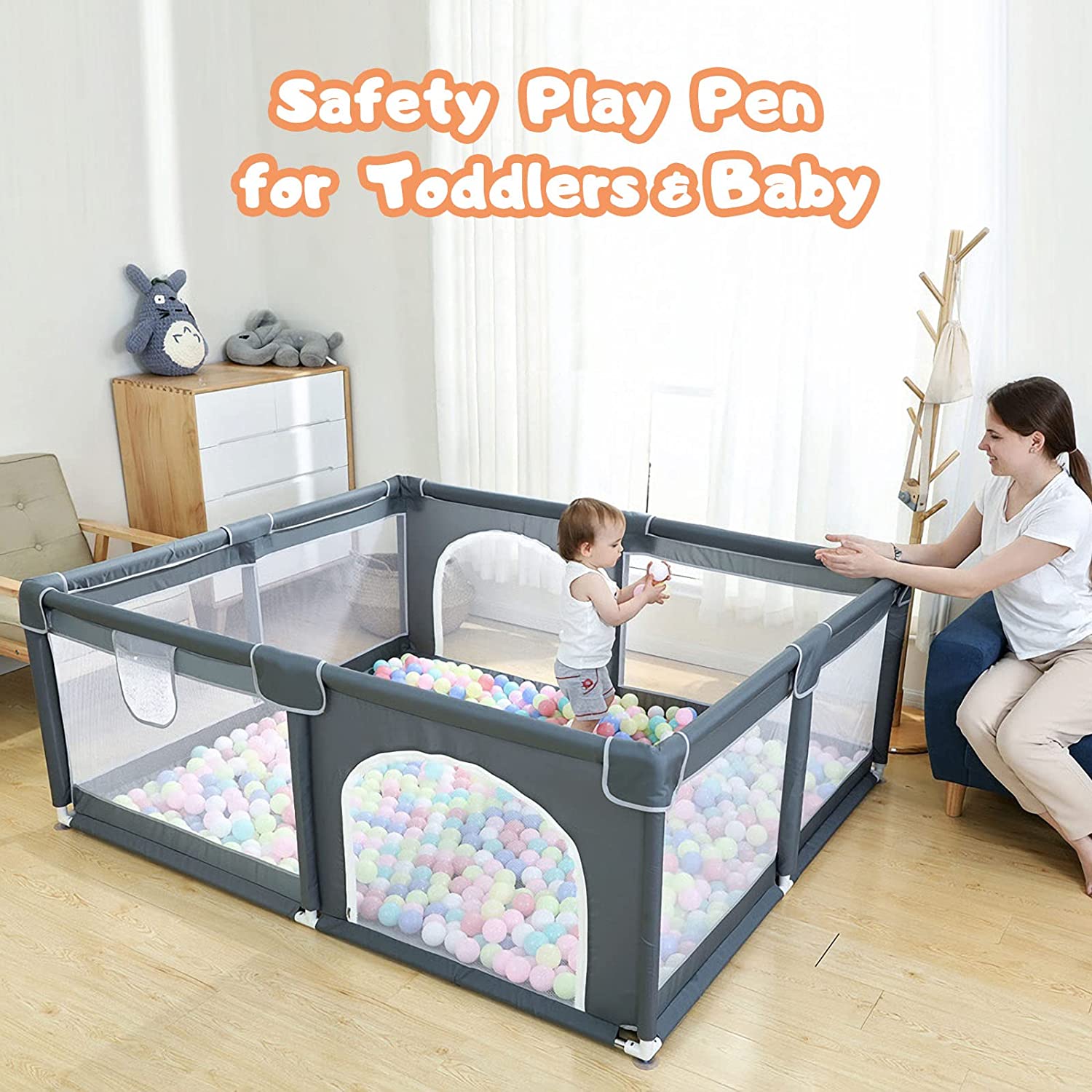 Baby Fence With Breathable Mesh, Safety Indoor & Outdoor Activity Center - Baby Care -  Trend Goods