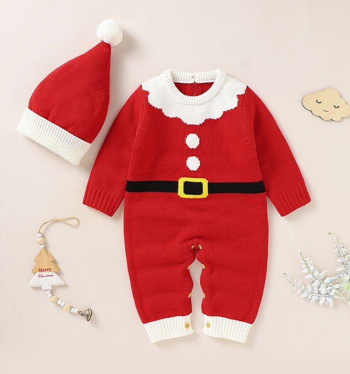 Baby Knitted Jumpsuits Christmas Cute Clothes And Hats - Baby Rompers -  Trend Goods