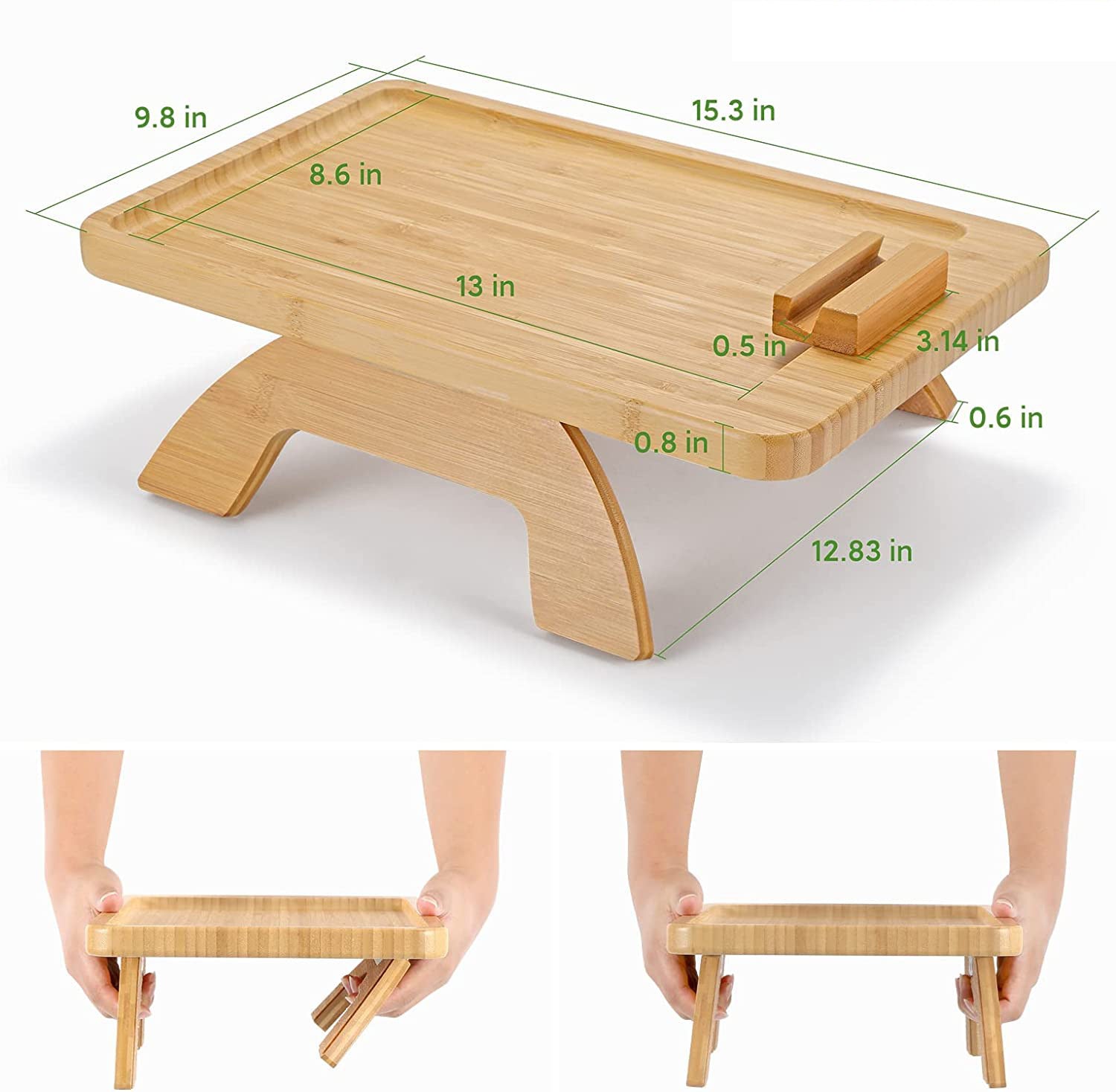 Bamboo Sofa Tray Home Decor Portable Folding - Sofa Trays -  Trend Goods