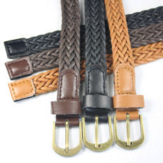 Retro Style Wax Rope Woven Belt Pu Bronze Alloy Pin Buckle - Belts -  Trend Goods