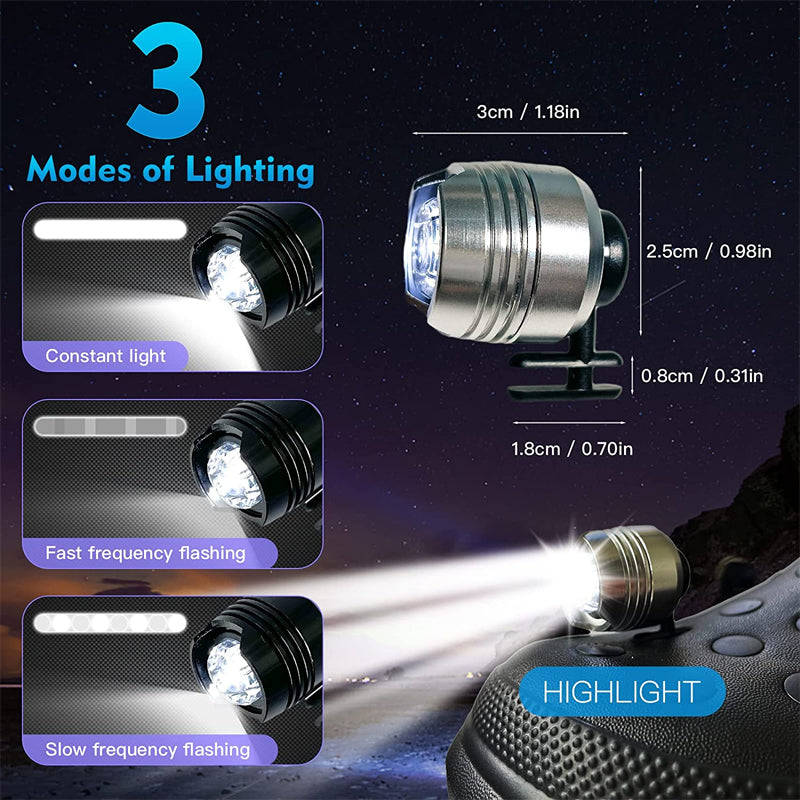 IPX5 Waterproof LED Headlights For Crocs Light 3 Modes - Flashlights -  Trend Goods