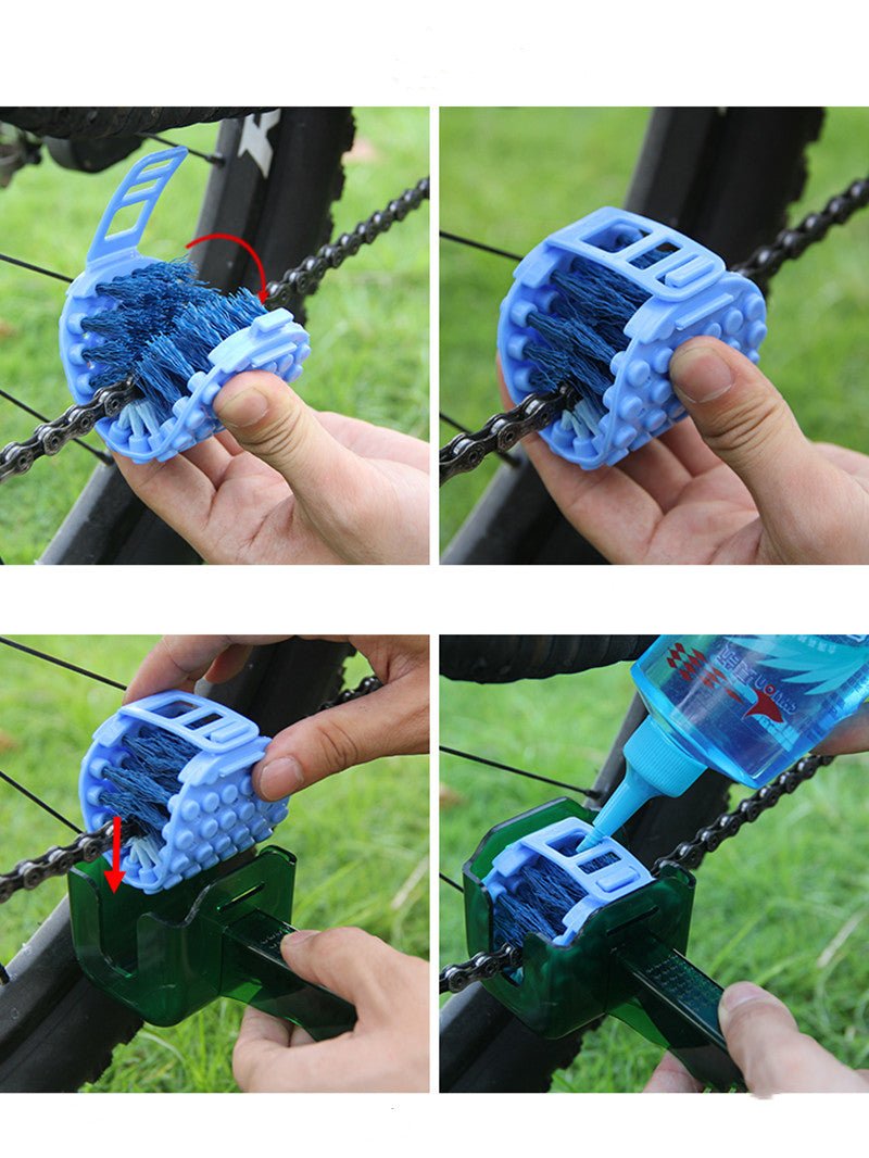 Bicycle Chain Cleaner Scrubber Brush Set Cycling Cleaning Kit Mountain Bike Wash Cleaning Tool - Bike Accessories -  Trend Goods