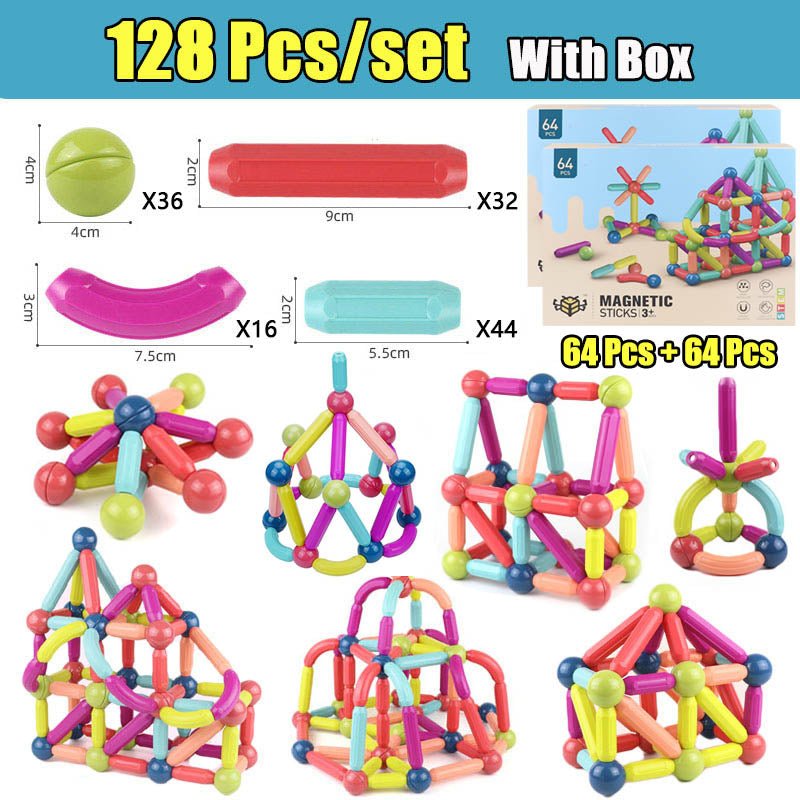 Big Size DIY Magnetic Construction Set Early Learning Constructor Variety Magnetic Rod Building Blocks - Building Blocks -  Trend Goods