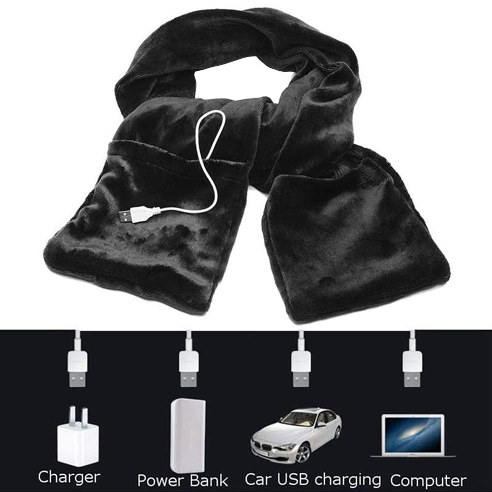 Black Fashion Warm USB Heating Scarf - Scarves -  Trend Goods