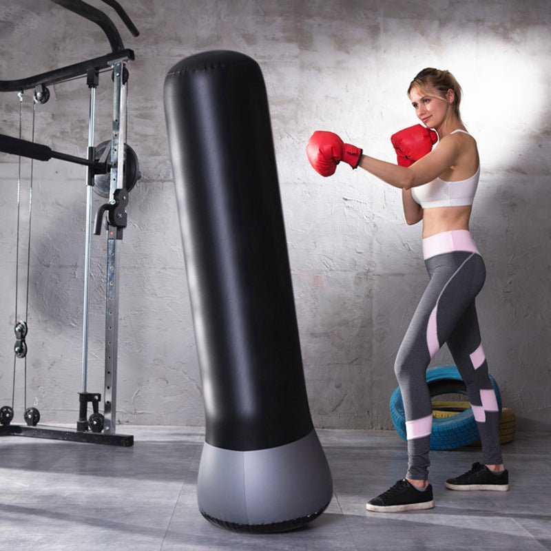 Black Inflatable Boxing Post - Punching Bags -  Trend Goods