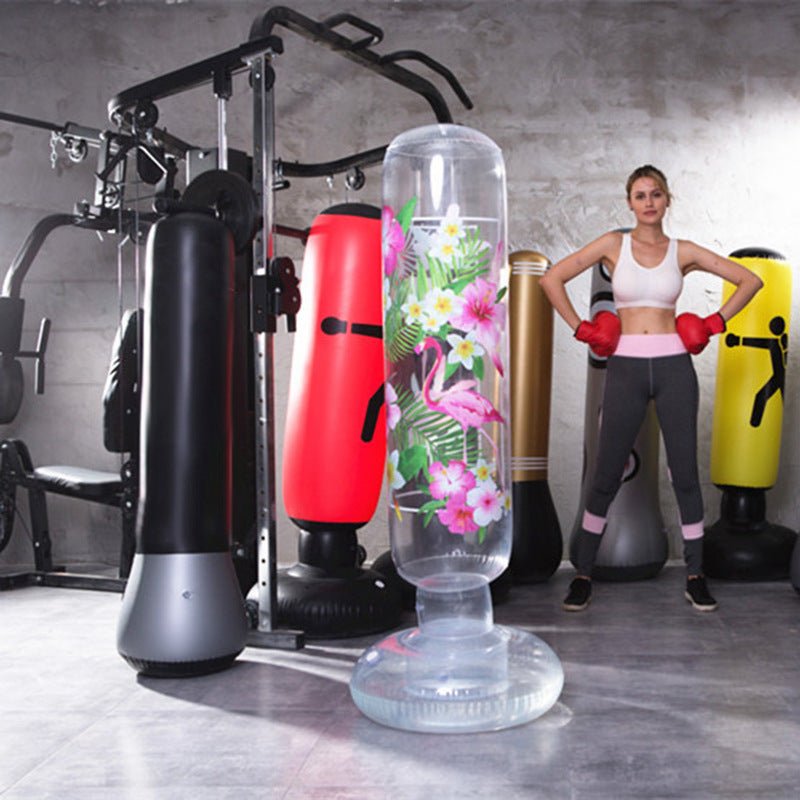 Black Inflatable Boxing Post - Punching Bags -  Trend Goods