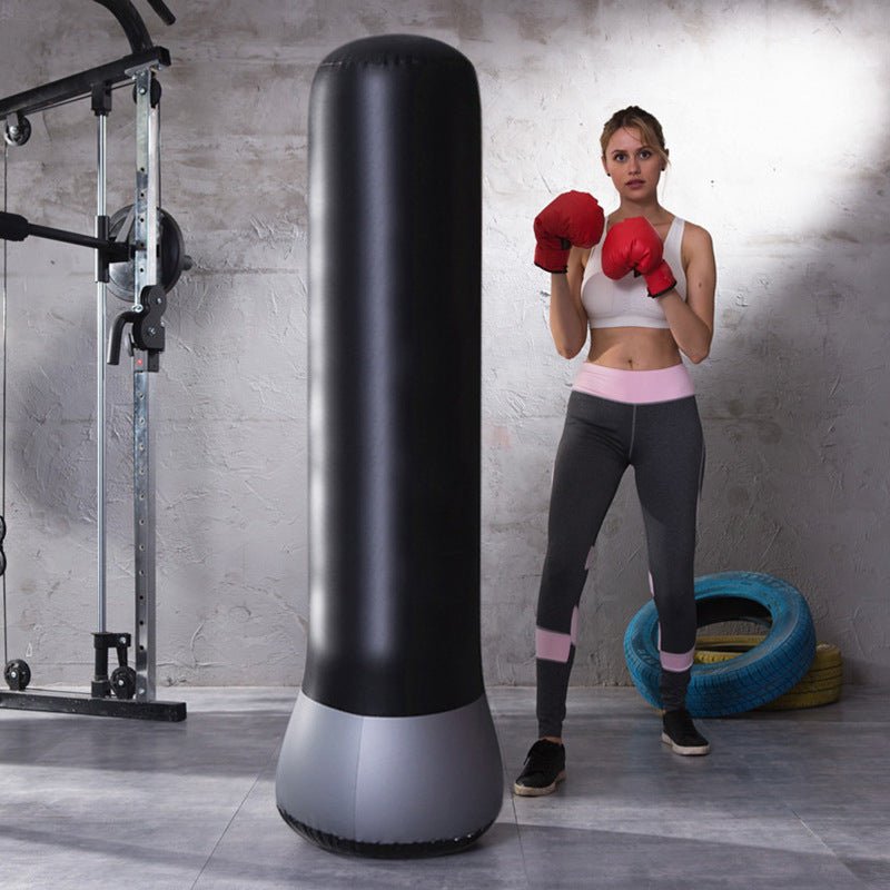 Black Inflatable Boxing Post - Punching Bags -  Trend Goods