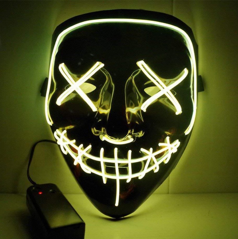 Black V Halloween Horror Glowing Mask - Masks -  Trend Goods