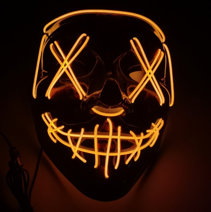 Black V Halloween Horror Glowing Mask - Masks -  Trend Goods