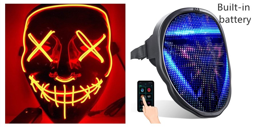 Black V Halloween Horror Glowing Mask - Masks -  Trend Goods