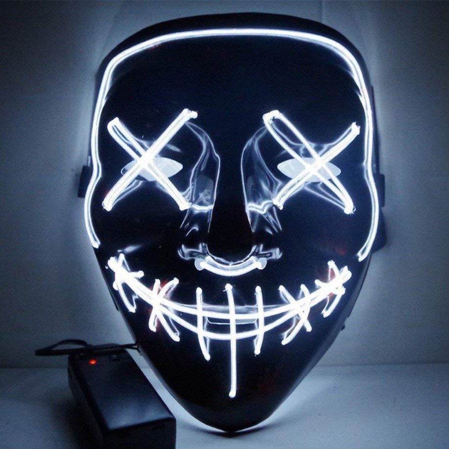 Black V Halloween Horror Glowing Mask - Masks -  Trend Goods