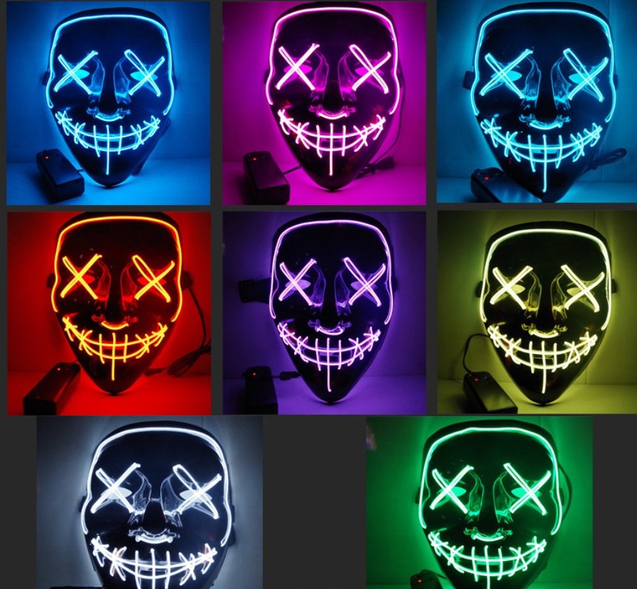 Black V Halloween Horror Glowing Mask - Masks -  Trend Goods