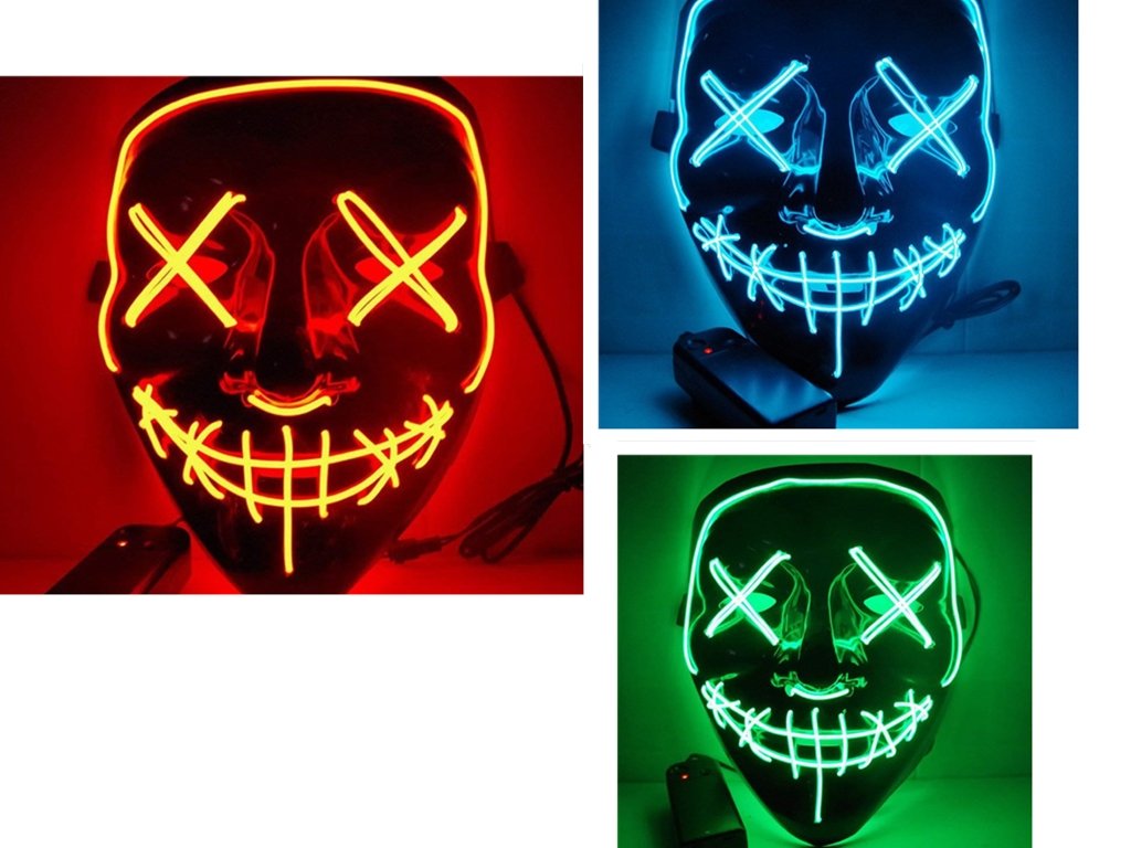 Black V Halloween Horror Glowing Mask - Masks -  Trend Goods