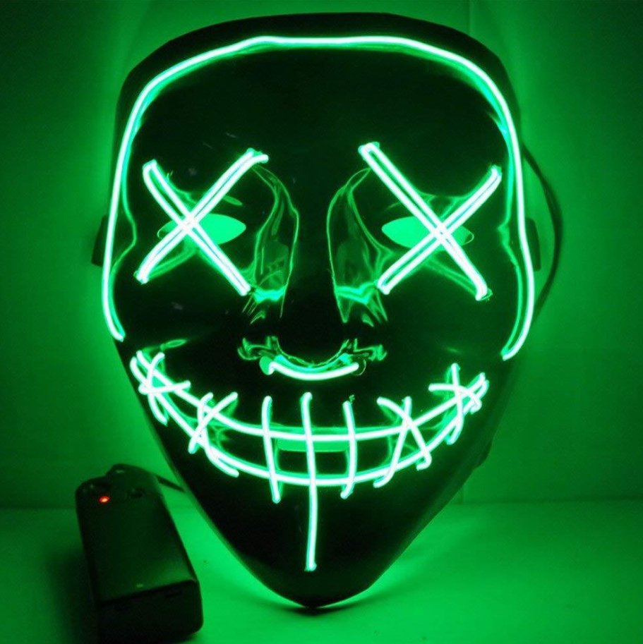 Black V Halloween Horror Glowing Mask - Masks -  Trend Goods