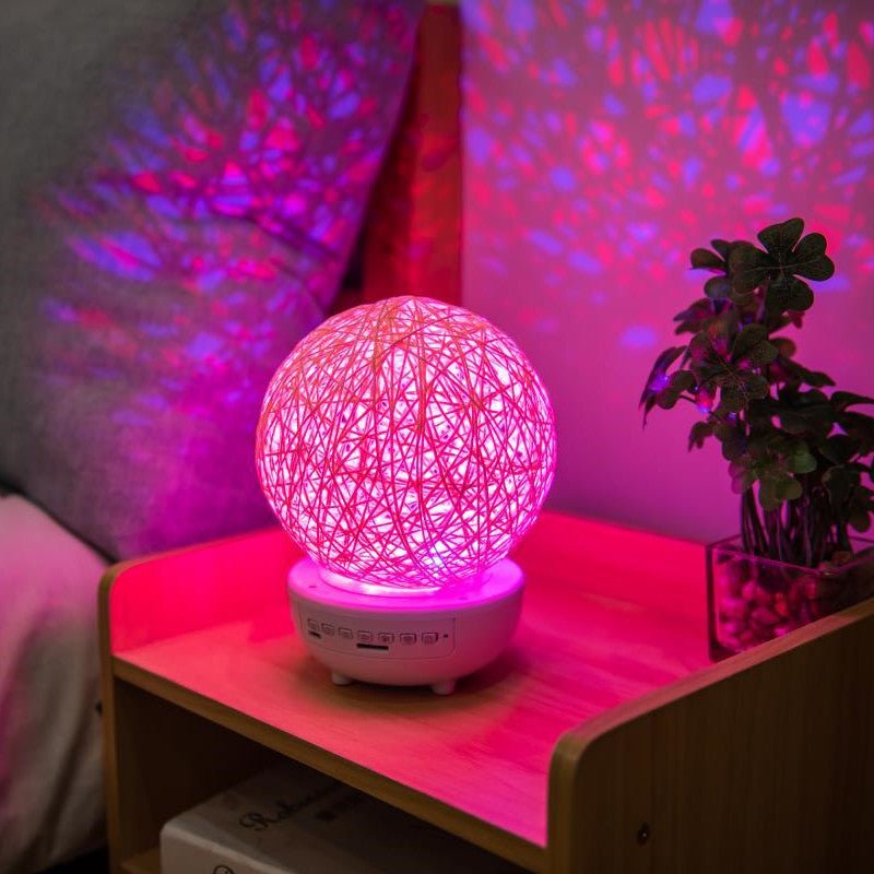 Bluetooth-compatible Music LED Night Light Romantic Dimmable Starry Bedside Rechargeable Rattan Ball Moon Lamps - Night Lights -  Trend Goods