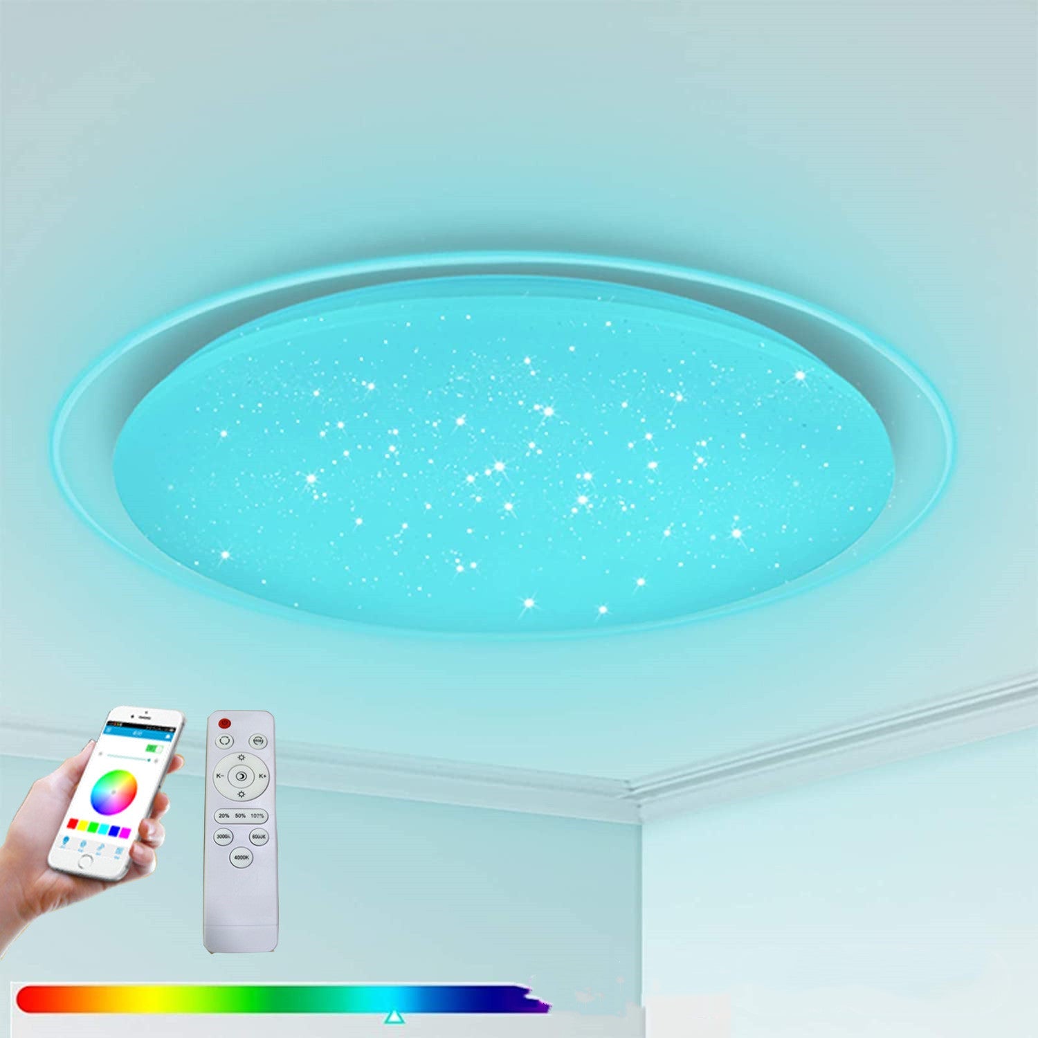 Bluetooth Smart Music App Controls The Led Ceiling Light - Ambient Lights -  Trend Goods