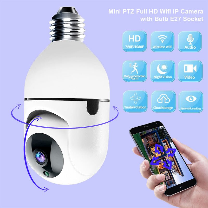 Bulb Shaking Head Machine Yilot APP Wireless WIFI Camera Home Security Monitoring - Wireless Cameras -  Trend Goods