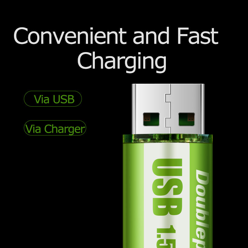 USB Rechargeable Lithium Battery Large Capacity 1.5v Constant Voltage AA - Batteries -  Trend Goods