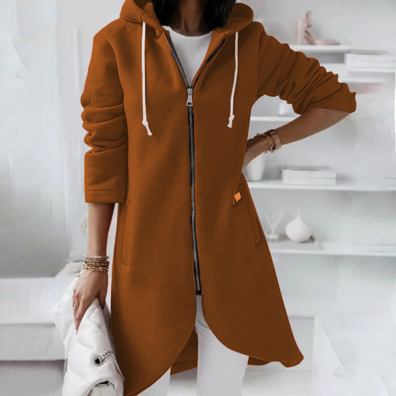 Hooded Long Sleeve Zipper With Pocket - Zippers -  Trend Goods