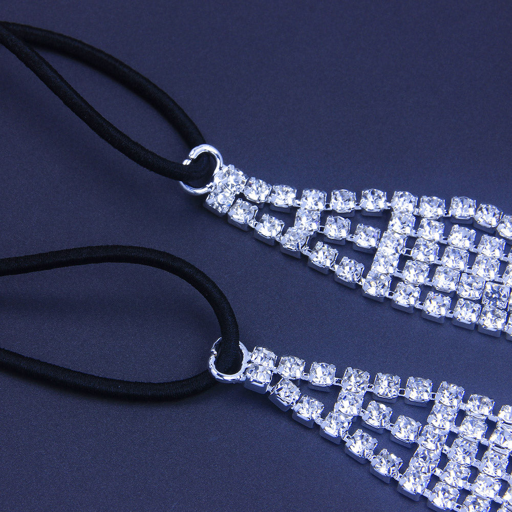 Five Rows Of Diamonds Rhinestone Elastic Headband - Hair Accessories -  Trend Goods