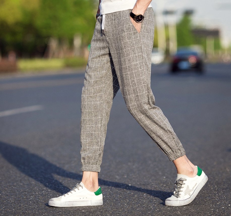 Casual Ankle-Length Plaid Pants Trousers Hip Hop Jogger Pants - Pants -  Trend Goods