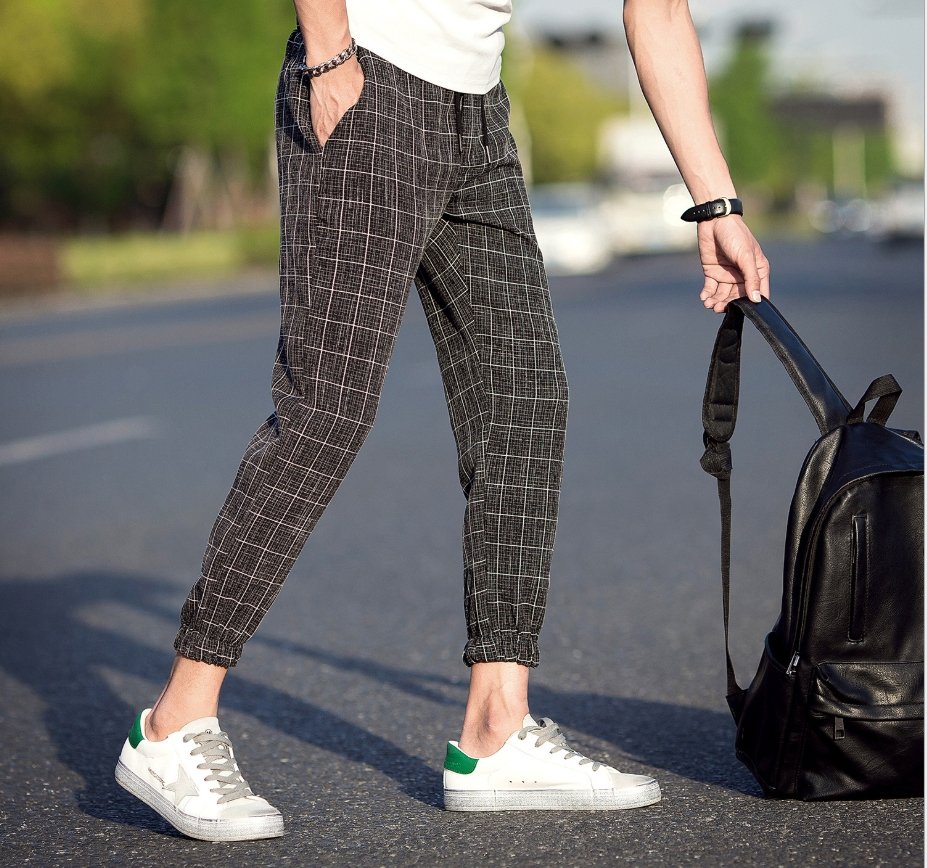 Casual Ankle-Length Plaid Pants Trousers Hip Hop Jogger Pants - Pants -  Trend Goods