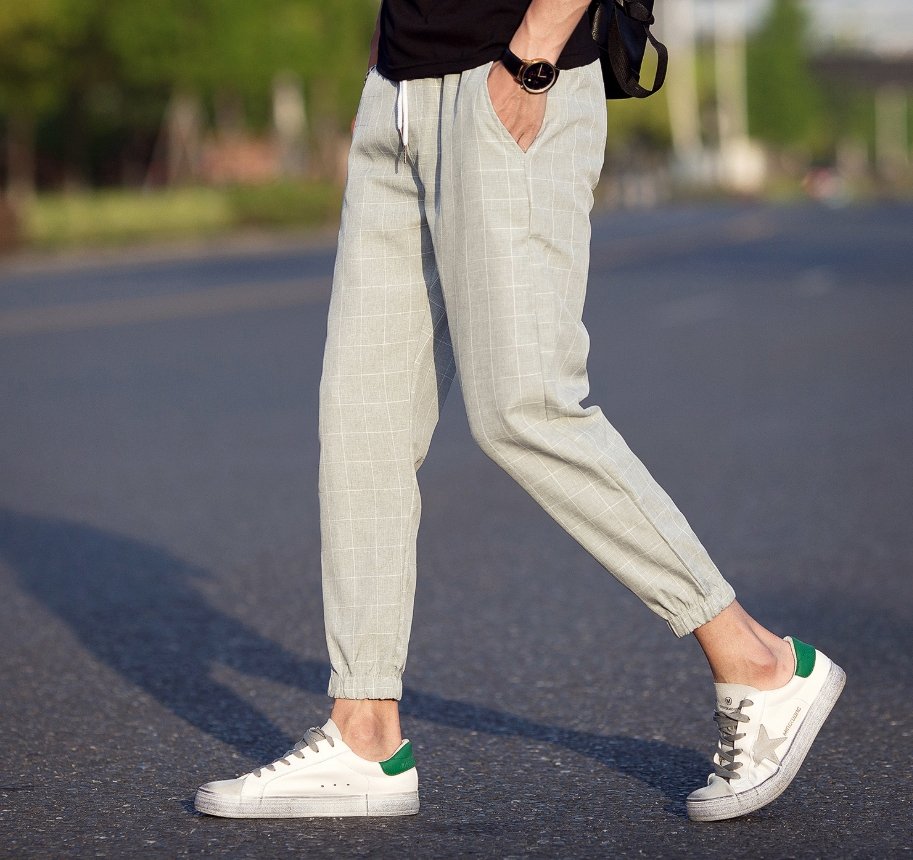 Casual Ankle-Length Plaid Pants Trousers Hip Hop Jogger Pants - Pants -  Trend Goods