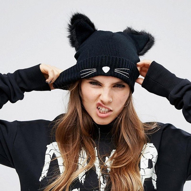 Cat Ear Fur Hat - Knit hats -  Trend Goods