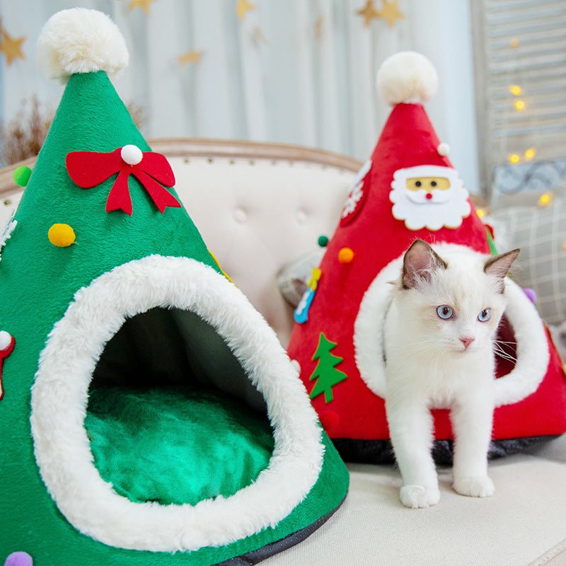 Cat Nest Christmas Hat Shape Sponge - Cat Nests -  Trend Goods