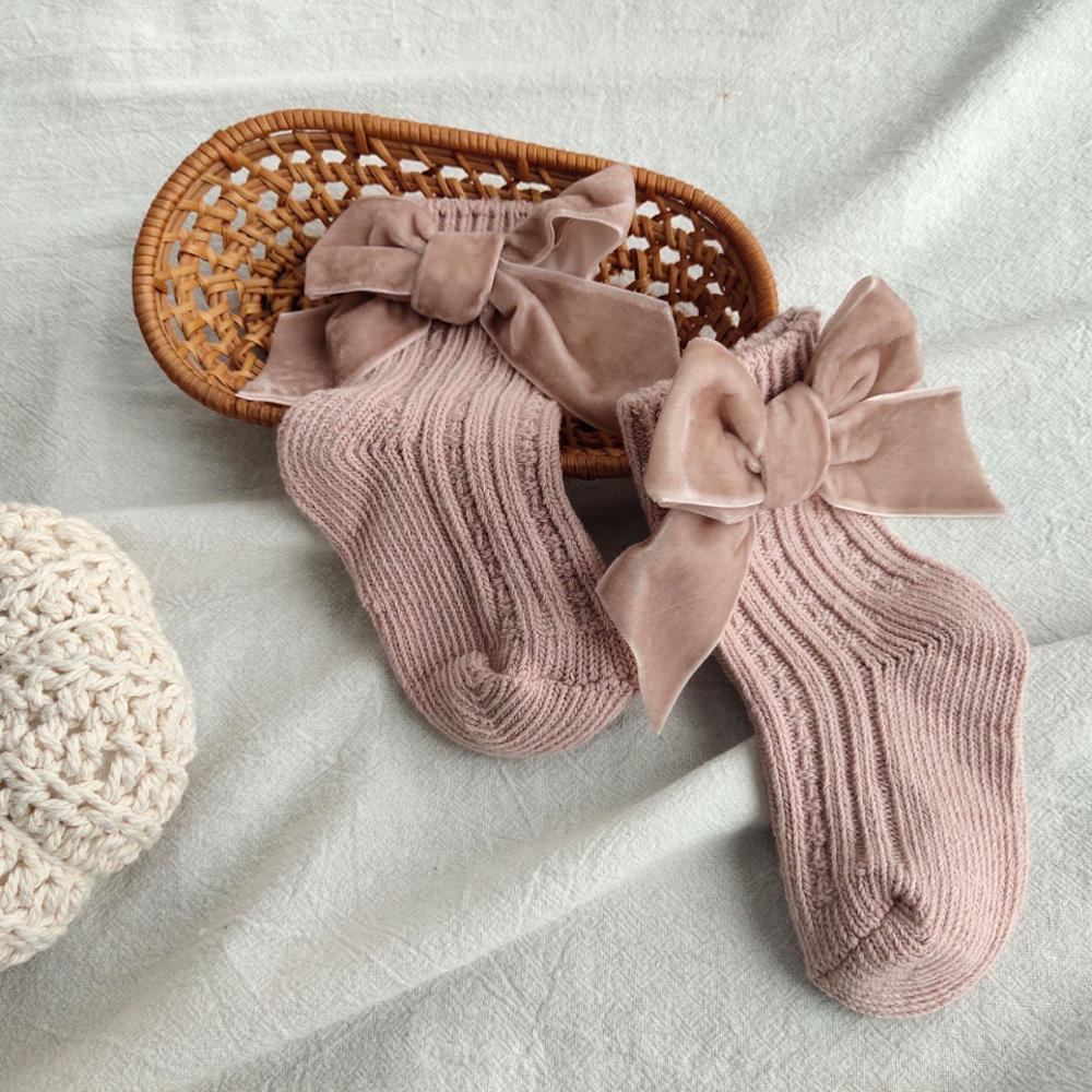 Baby Bowknot Woolen Pure Color Tube Socks - Baby Socks -  Trend Goods