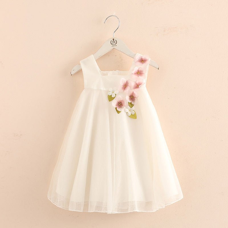 Children Birthday Wedding Dress with Flower Decoration  2-12 Years Old - Dresses -  Trend Goods