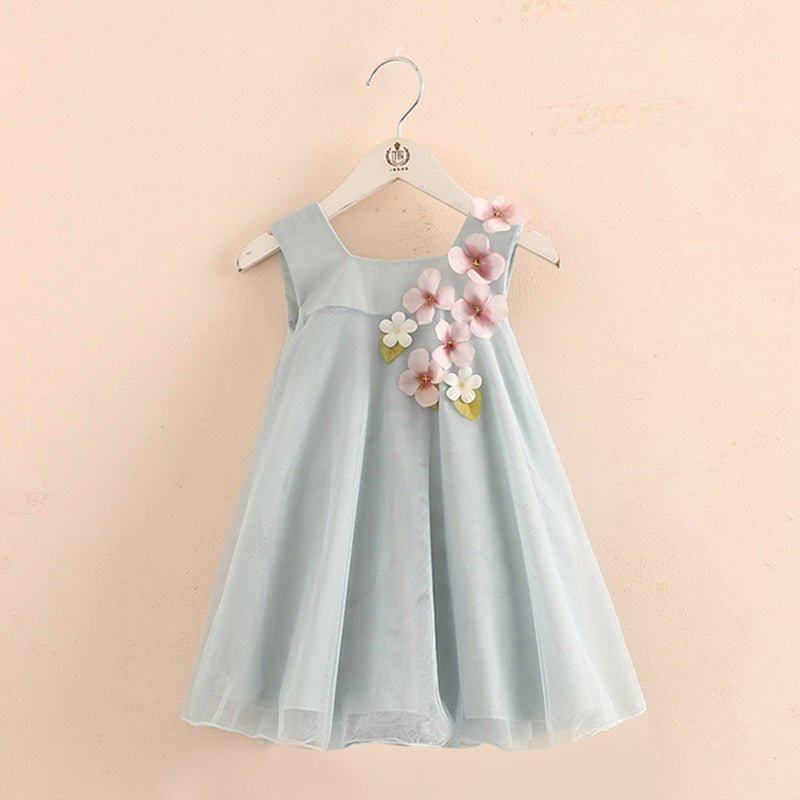 Children Birthday Wedding Dress with Flower Decoration  2-12 Years Old - Dresses -  Trend Goods