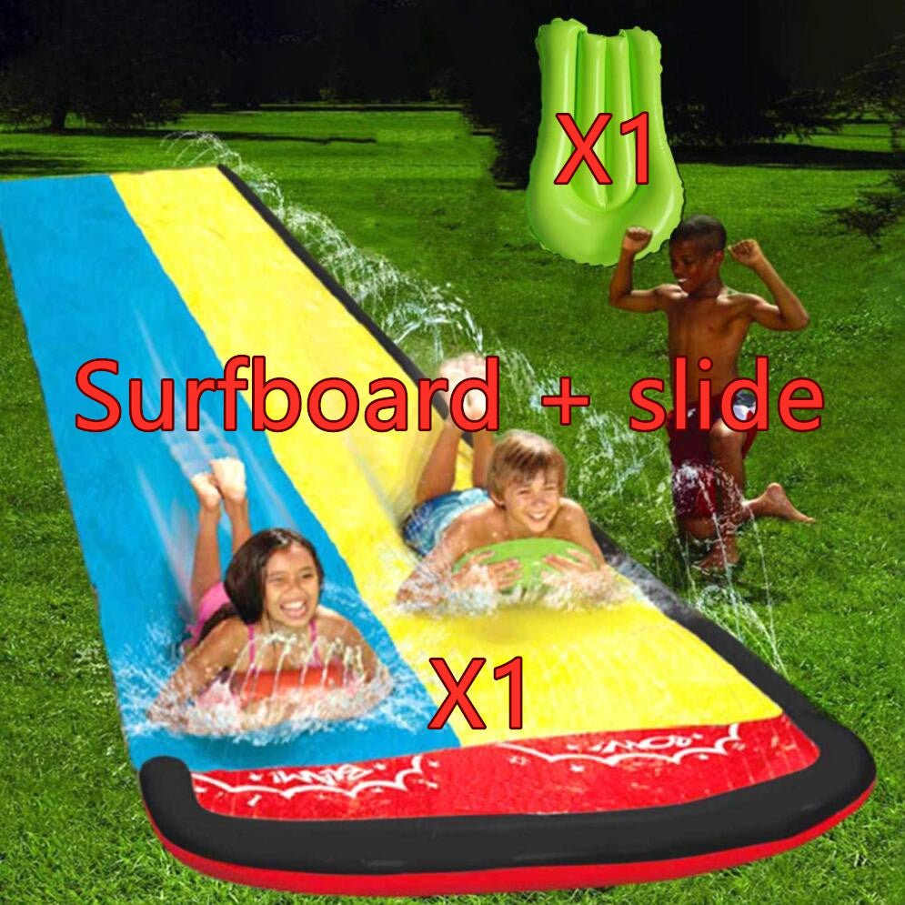 Children Double Surf Water Slide Outdoor Garden Racing Lawn Water Slide Spray Summer Water Games Toy - Garden Toys -  Trend Goods