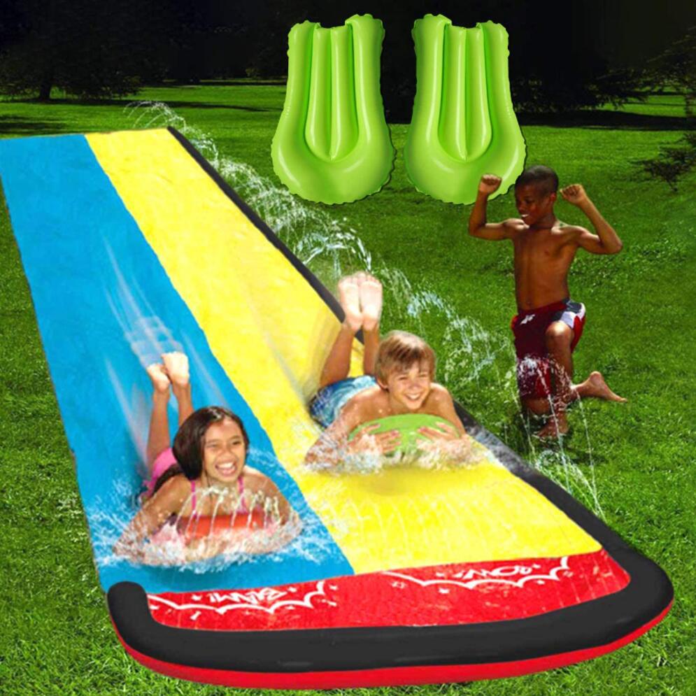 Children Double Surf Water Slide Outdoor Garden Racing Lawn Water Slide Spray Summer Water Games Toy - Garden Toys -  Trend Goods