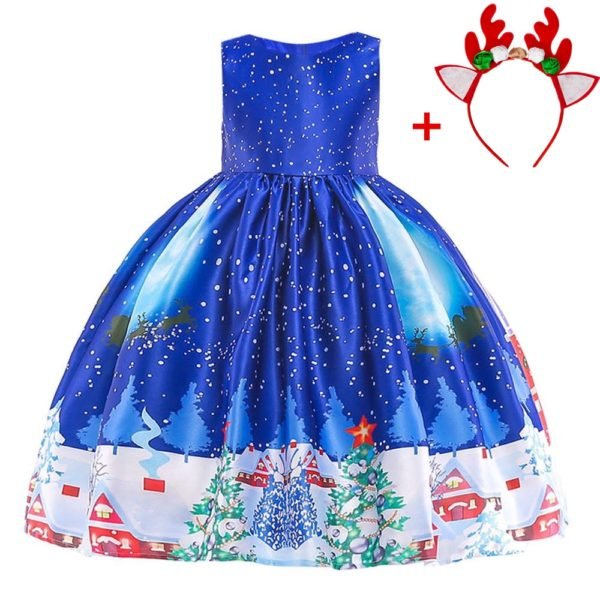 Children's Christmas print Dress mid-length skirt Santa Claus - Dresses -  Trend Goods