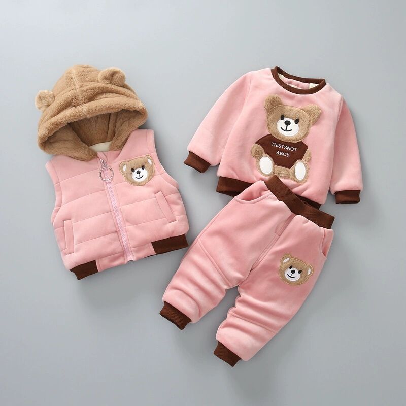 Children's Double-layer Plus Velvet Thick Three-piece Suit - Baby Clothing -  Trend Goods