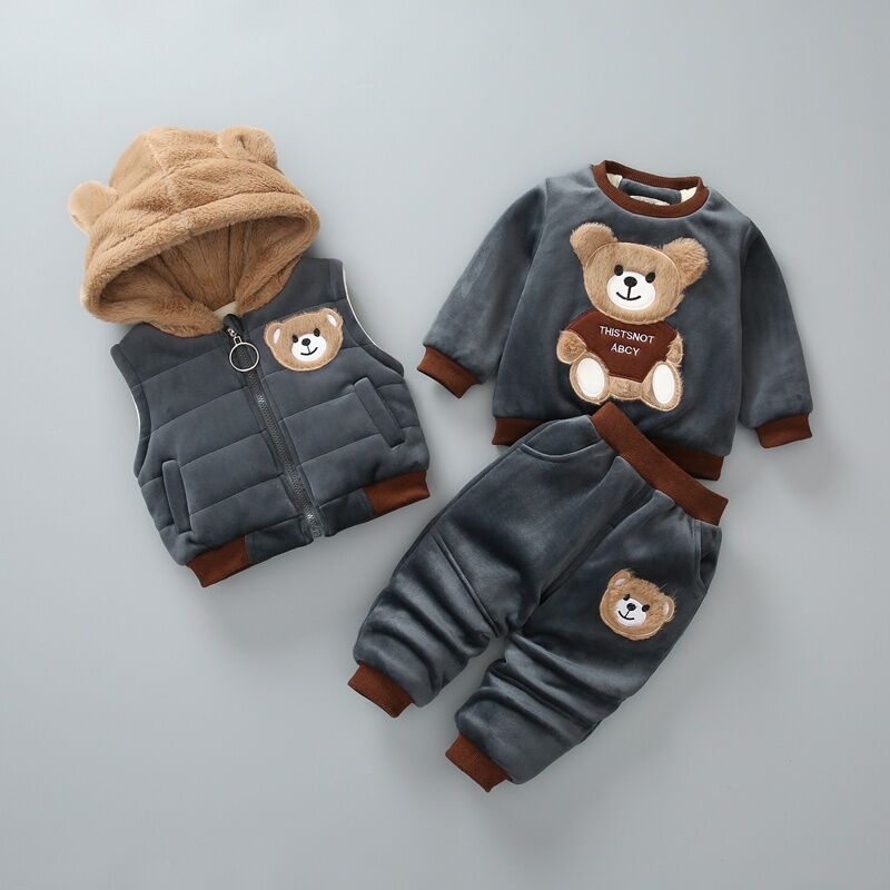 Children's Double-layer Plus Velvet Thick Three-piece Suit - Baby Clothing -  Trend Goods