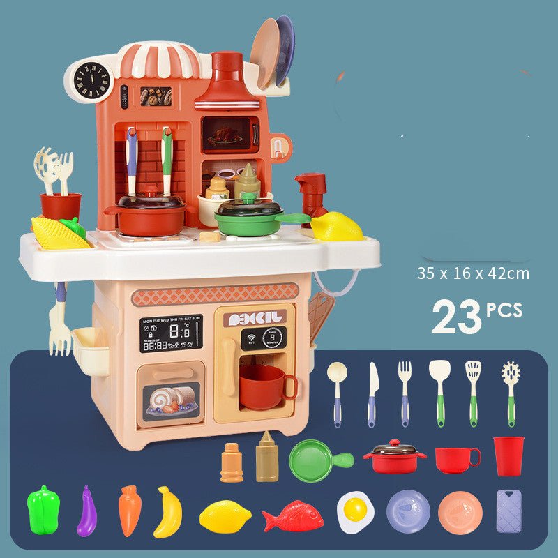 Children's Play House Tableware Table Light and Music Loop Water Cooking Girl Simulation Kitchen Toy Set - Kitchen Sets -  Trend Goods