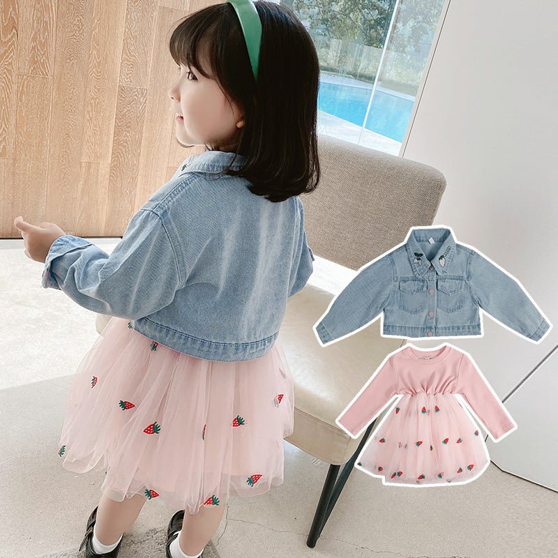 Children's Spring And Autumn Denim Western Style Girl Autumn Dress - Clothing Sets -  Trend Goods