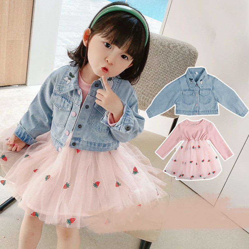 Children's Spring And Autumn Denim Western Style Girl Autumn Dress - Clothing Sets -  Trend Goods