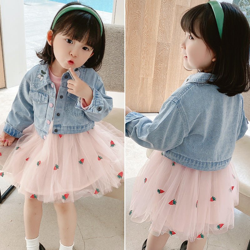 Children's Spring And Autumn Denim Western Style Girl Autumn Dress - Clothing Sets -  Trend Goods