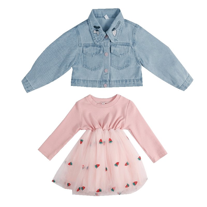 Children's Spring And Autumn Denim Western Style Girl Autumn Dress - Clothing Sets -  Trend Goods